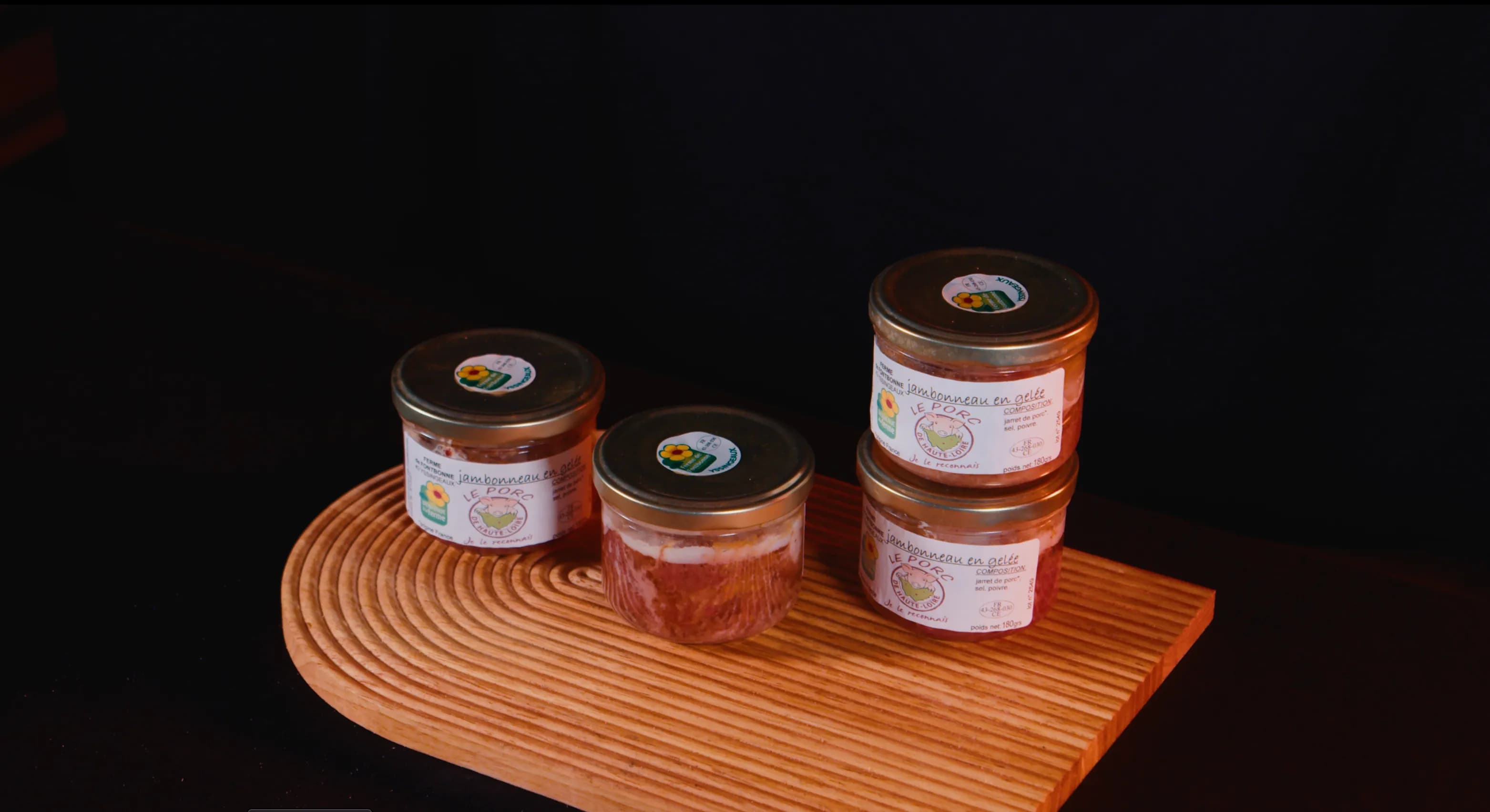 Jambonneau en gelée artisanal en bocal stérilisé, Ferme de Fontbonne Yssingeaux Haute-Loire